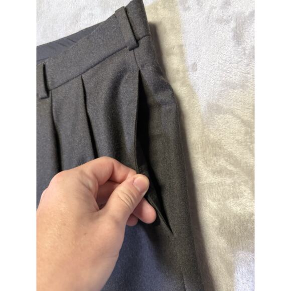 Vintage Brooks Brothers Dress Pants Gray 100% Wool Cuffed Pleated Slacks USA 36 - Picture 7 of 15